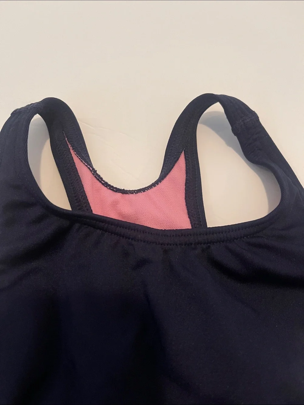 New! Kids TYR Navy One-Piece Swimsuit with Pink Lining